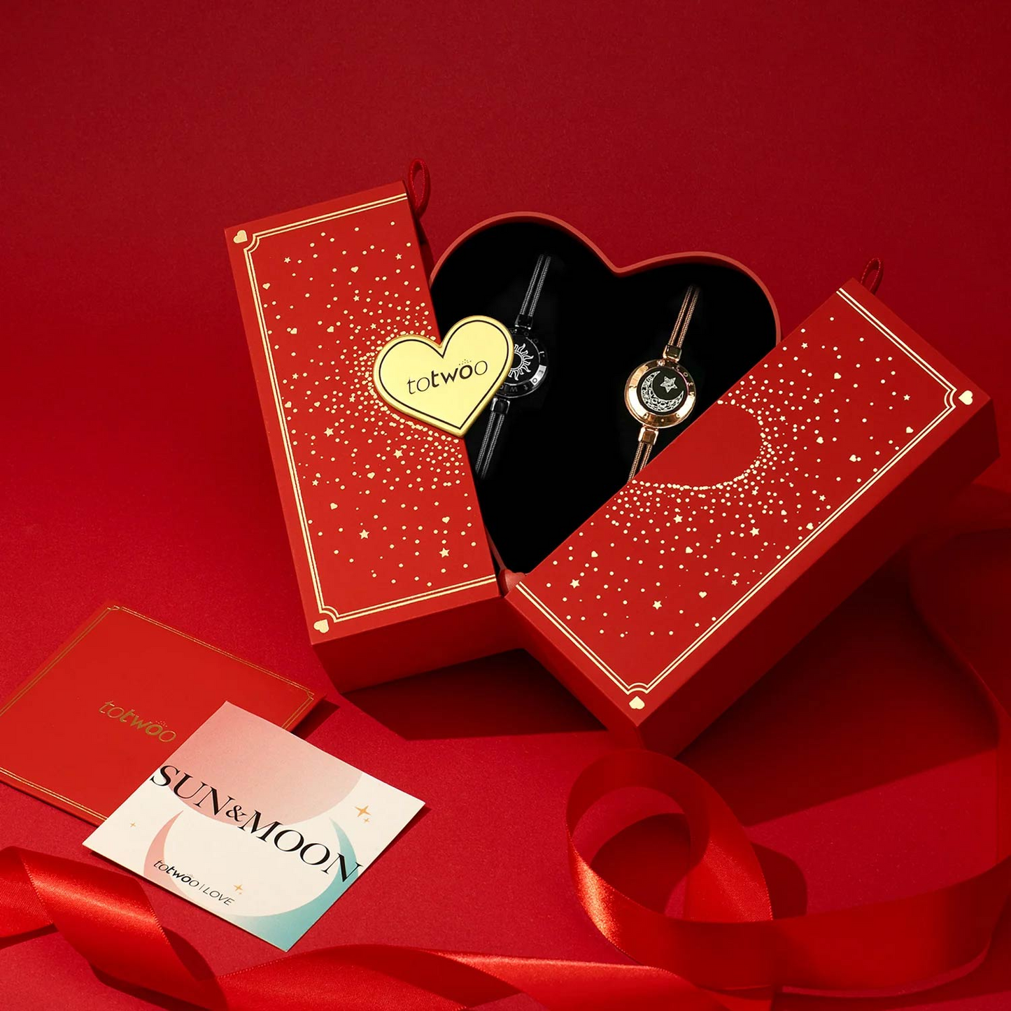 أساور توتوو الذكية للأزواج مع صندوق فاخر (اهتزاز وإضاءة) – مجوهرات اتصال باللمس للمسافات البعيدة