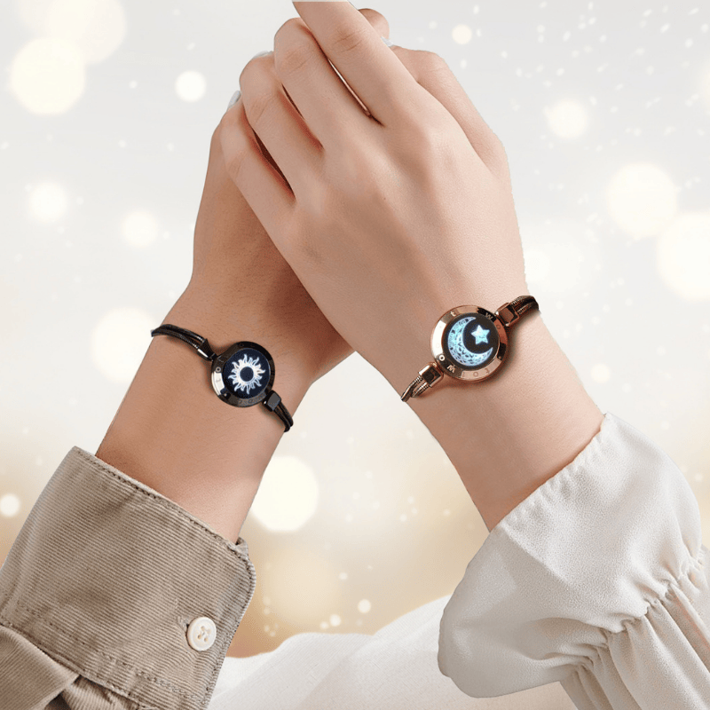 أساور توتوو الذكية للأزواج مع صندوق فاخر (اهتزاز وإضاءة) – مجوهرات اتصال باللمس للمسافات البعيدة