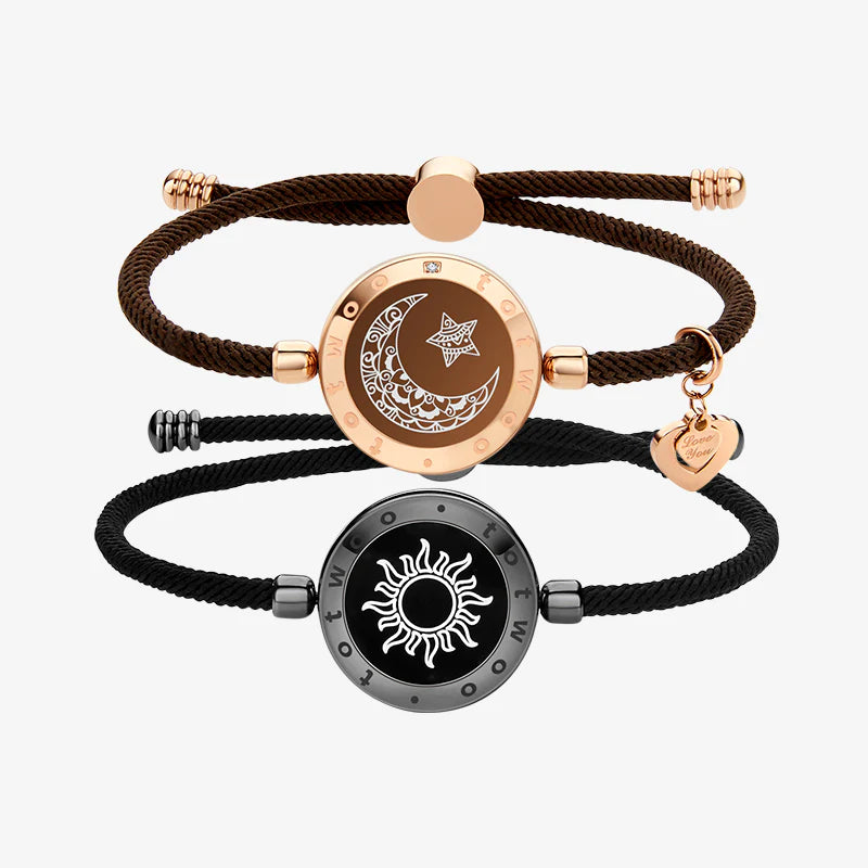 Sun & Moon Touch Bracelets with Milan Rope(Black + Brown)