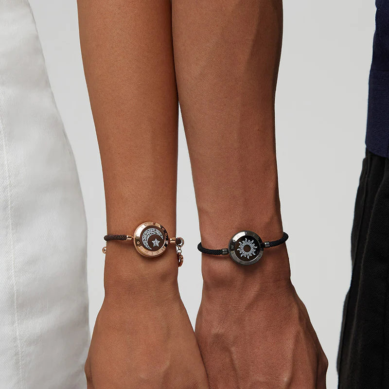 Sun & Moon Touch Bracelets with Milan Rope(Black + Brown)