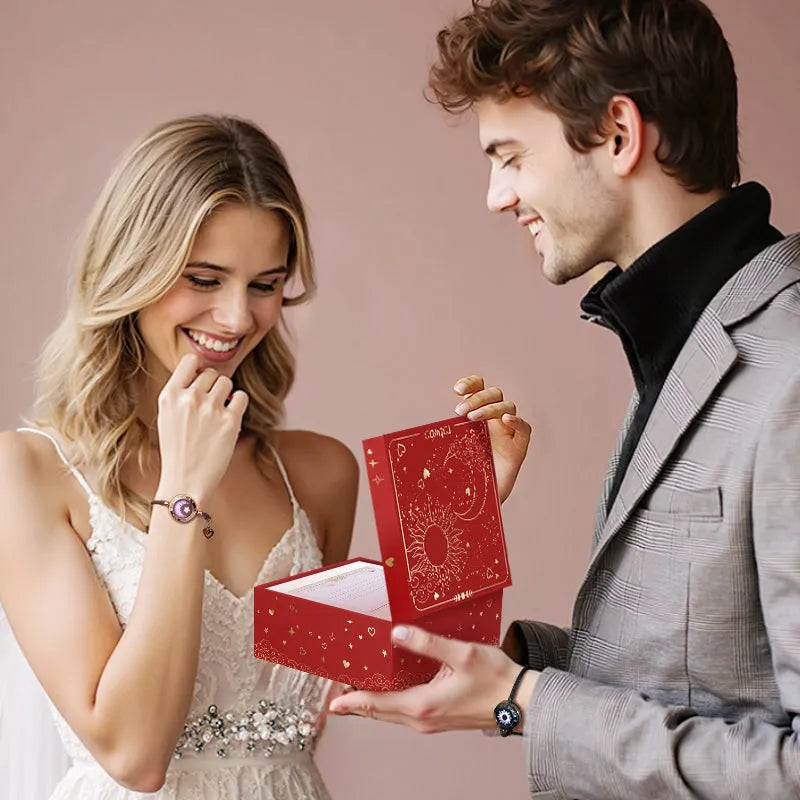 TOTWOO Long Distance Touch Bracelets for Couples, Vibration & Light up for Love Couples Bracelets | Long Distance Relationship Gifts for friend Bluetooth Pairing Jewelry