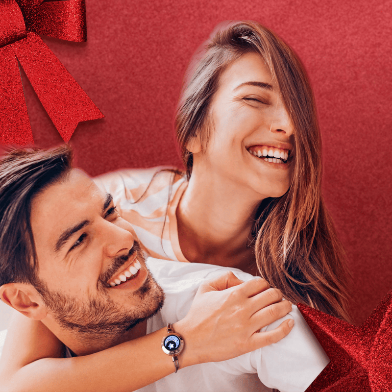 أساور توتوو الذكية للأزواج مع صندوق فاخر (اهتزاز وإضاءة) – مجوهرات اتصال باللمس للمسافات البعيدة