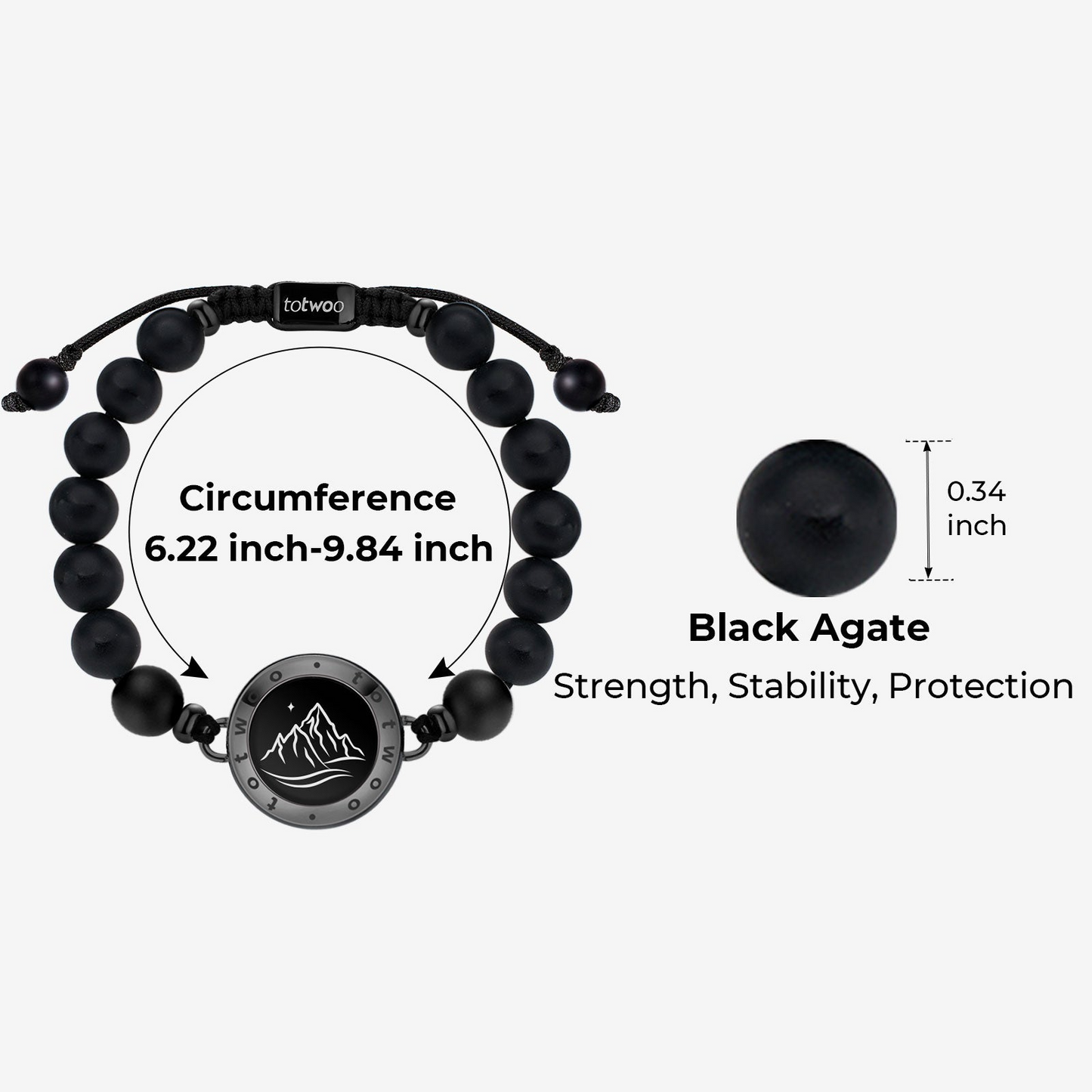 أساور اللمس الذكية للأزواج "الجبل والبحر" – رودوكروزيت وردي وأسود مطفي