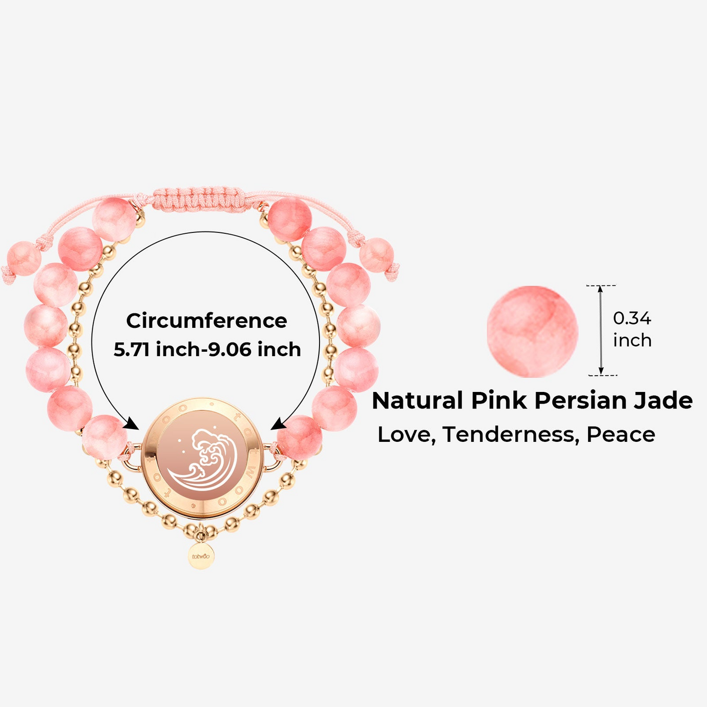 أساور اللمس الذكية للأزواج "الجبل والبحر" – رودوكروزيت وردي وأسود مطفي